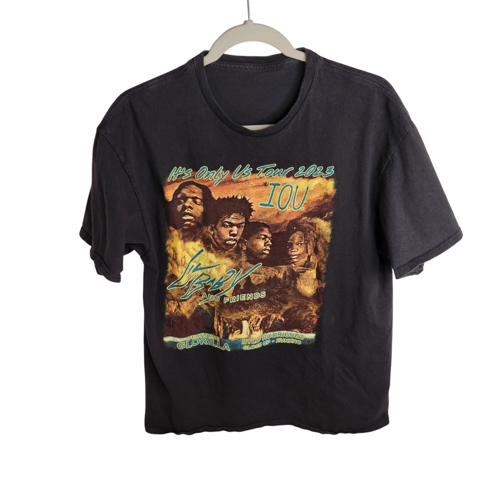 Lil Baby and Friends IOU Tour 2023 T-Shirt Black Graphic Concert Glorilla